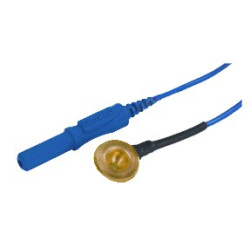Wielorazowa elektroda miseczkowa AU, średnica 10 mm z kablem 1,5 m wtyk 1,5 mm TP Wielorazowa elektroda miseczkowa AU, średnica 10 mm z kablem 1,5 m wtyk 1,5 mm TP
