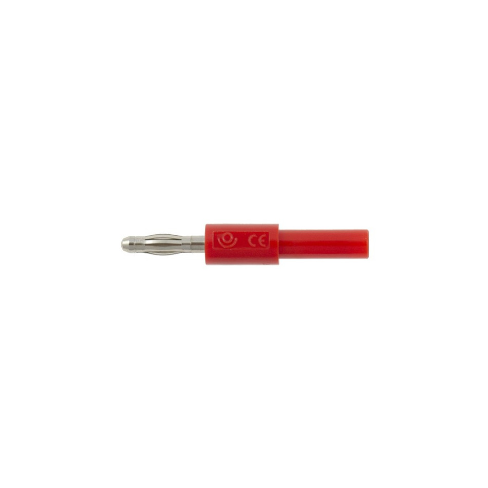 Adapter - przejściówka z 2 mm (gniazdo) na 4 mm (wtyk) - czerwony