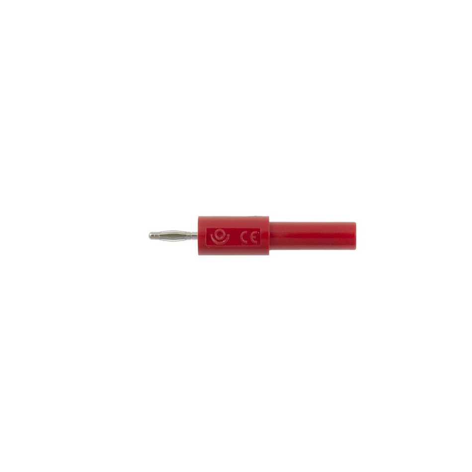 Adapter - przejściówka z 4 mm (gniazdo) na 2 mm (wtyk) - czerwony