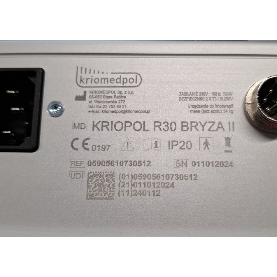 Aparat do Krioterapii Miejscowej Kriopol R Bryza 2 II (zbiornik 30 l) - OUTLET