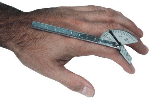 Goniometr metalowy na palec Deluxe - 6 cali 180°