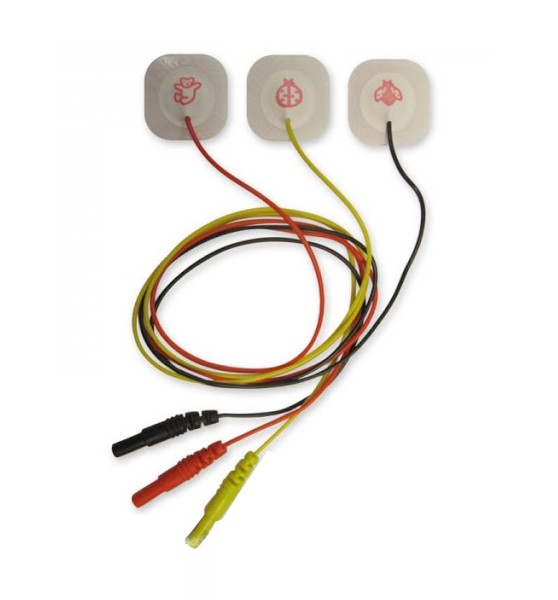 Jednorazowe elektrody EKG z przewodem, radioprzezierna