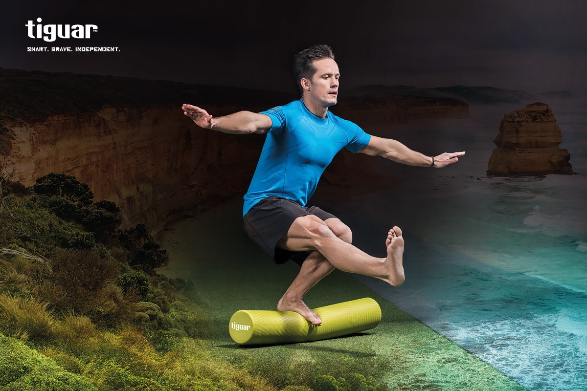 Roller Pilates firmy Tiguar - oliwkowy