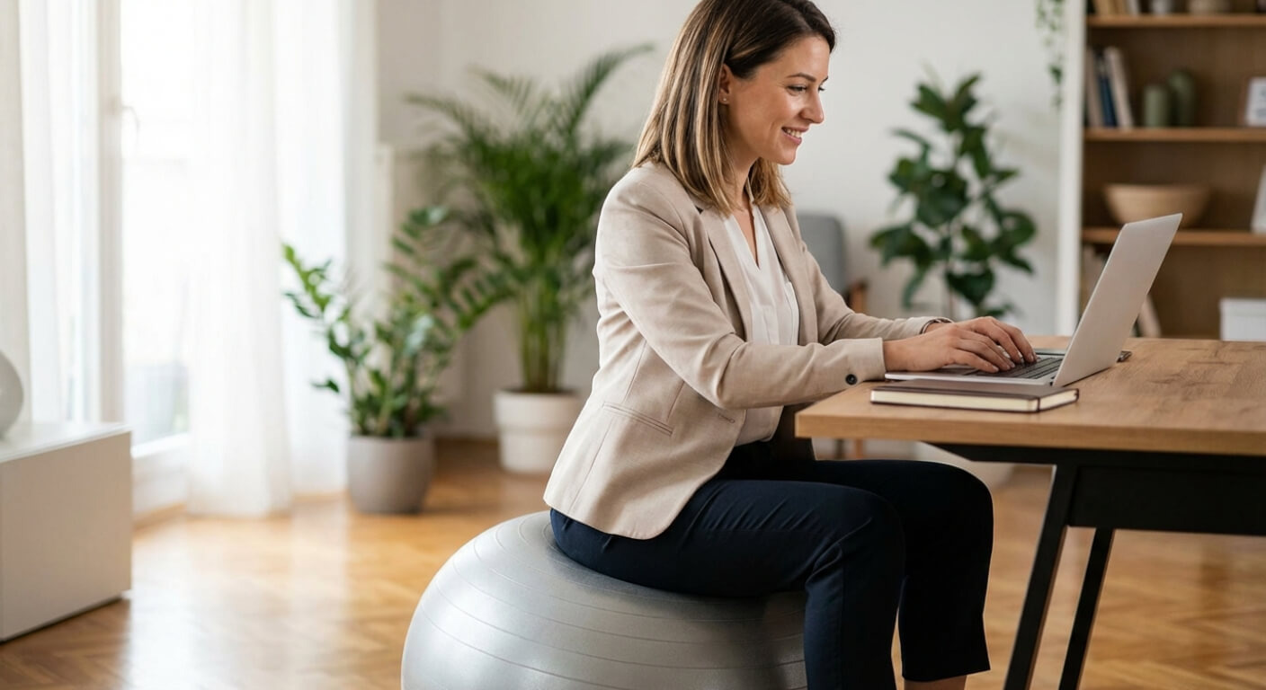 Siedzenie na piłce przy biurku – fakty i mity o aktywnym siedzeniu